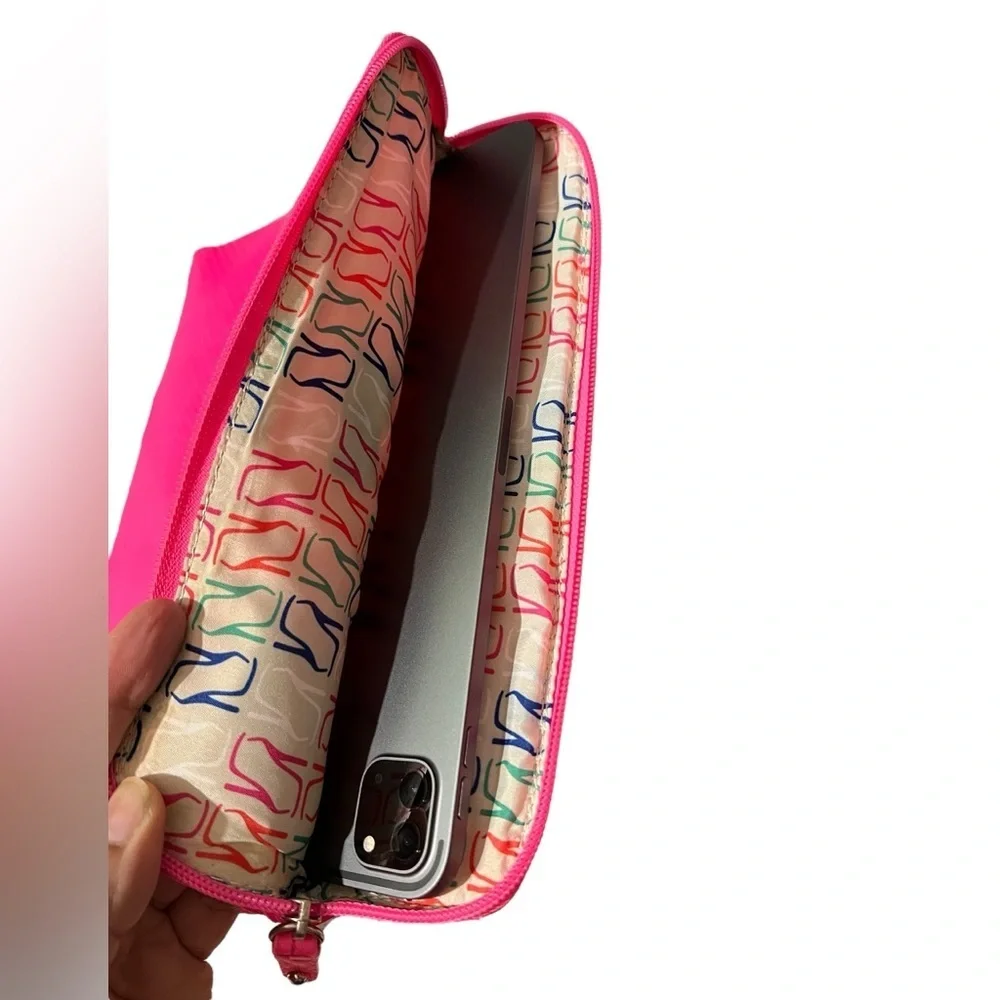 Nine West Hot Pink Textured Tablet Case/Slim Case, approx. 11”x8.5”